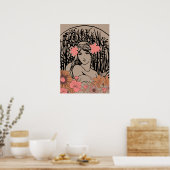Vintage Blumenfrau Poster (Küche)