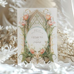 Vintage Blumenfreude im Jugendstil Einladung<br><div class="desc">Diese exquisite Hochzeitseinladung verbindet die zeitlose Eleganz des Jugendstils mit einer modernen botanischen Ästhetik, perfekt für Paare, die eine Mischung aus Klassik und Moderne für ihren besonderen Tag suchen. Die Vorderseite der Einladung ist mit einem ausgeklügelten Bogengang mit stilisierten Blumenelementen, sanftem Pfirsich und zartem, blütendem Rose inmitten eines üppigen grünen...</div>