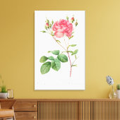 Vintage Blumenfreude: Rosa Leinwand Kunst (Insitu (Wohnzimmer))