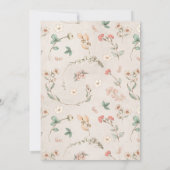 Vintage Blumenfuchs Babydusche Einladung (Rückseite)