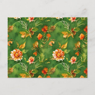 Vintage Blumengarten Aquarell Nahtloses Muster Feiertagspostkarte