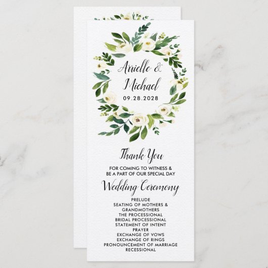 Vintage Blumengarten Hochzeitsprogramme Programm (Vorne/Hinten)