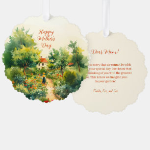 Vintage Blumengarten Muttertag Ornament Karte