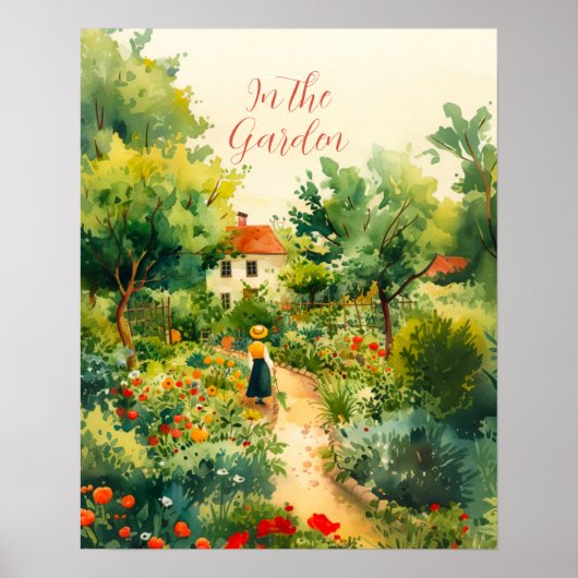 Vintage Blumengarten Poster (Vorne)