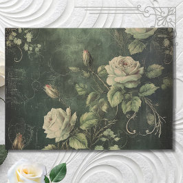Vintage Blumengärten Rose Landschaft Seidenpapier