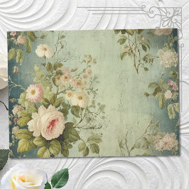Vintage Blumengärten Rose Landschaft Seidenpapier