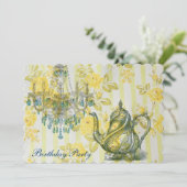 Vintage Blumengebäck-Geburtstagsparty Einladung (Stehend Vorderseite)