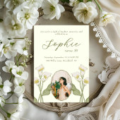 Vintage Blumengeburt Einladung mit Foto