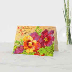Vintage Blumengeburtstags-Karte Karte