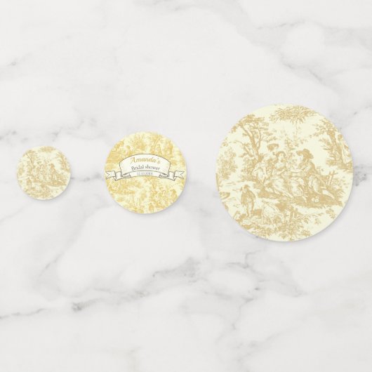 Vintage, blumengelbe Joule-Dusche Konfetti (Vorderseiten)