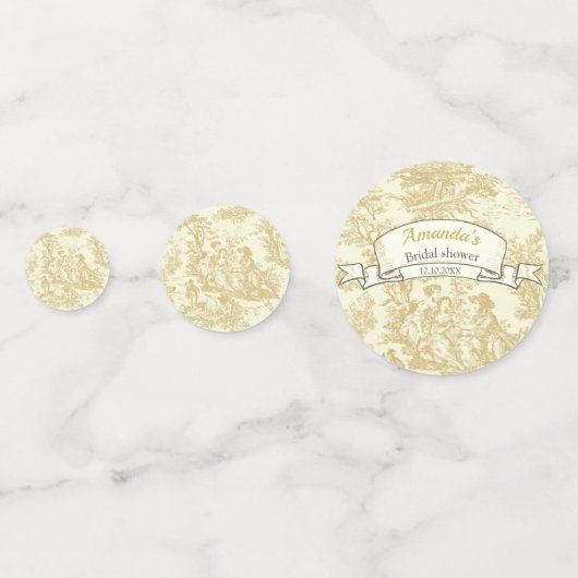 Vintage, blumengelbe Joule-Dusche Konfetti (Rückseiten)