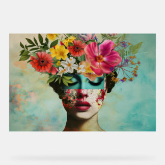 Vintage Blumengemälde  Acrylschild