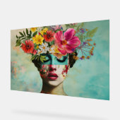 Vintage Blumengemälde  Acrylschild (Winkel)