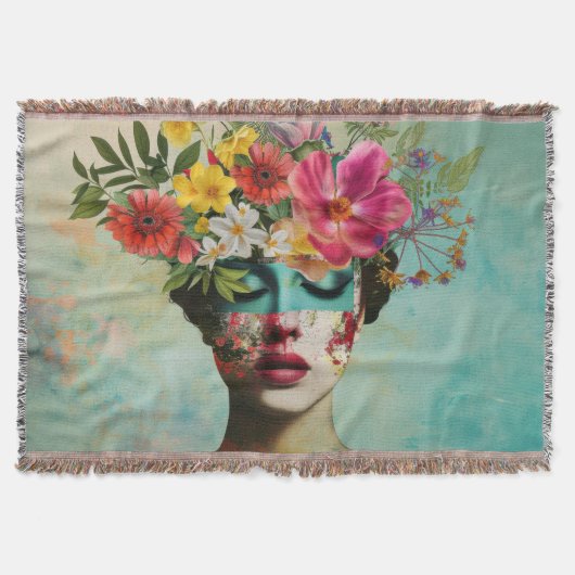 Vintage Blumengemälde Decke (Vorderseite)