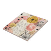 Vintage Blumengemälde im Wassermalerei-Stil mit Sc Fliese (Seite)