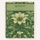 Vintage Blumengeschenke für die Mama Grün Notizblock (Vorderseite)