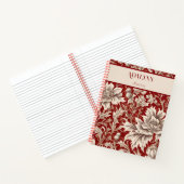 Vintage Blumengeschenke für Mama Rot Notizblock (Innenseite)