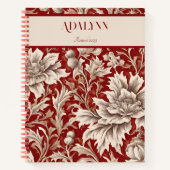 Vintage Blumengeschenke für Mama Rot Notizblock (Vorderseite)