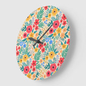 Vintage, blumengeschmückte Blume. Große Wanduhr (Winkel)