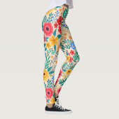 Vintage, blumengeschmückte Blume. Leggings (Rechts)