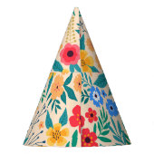 Vintage, blumengeschmückte Blume. Partyhütchen (Rückseite)