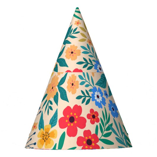 Vintage, blumengeschmückte Blume. Partyhütchen (Vorderseite)