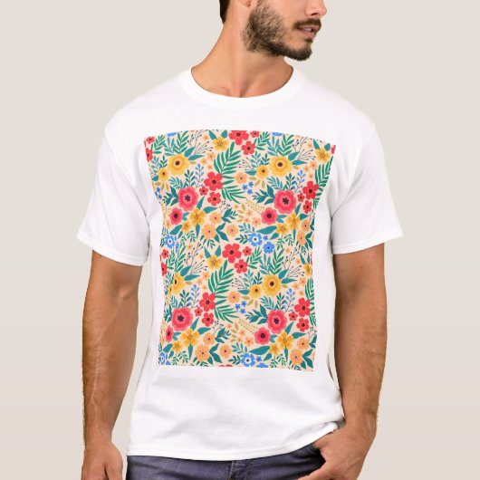 Vintage, blumengeschmückte Blume. T-Shirt (Vorderseite)