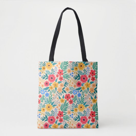 Vintage, blumengeschmückte Blume. Tasche (Vorderseite)