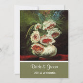 Vintage blumengeschmückte Einladungen. Einladung (Rückseite)
