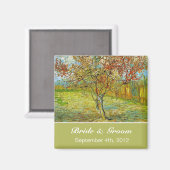 Vintage, blumengeschmückte Hochzeit. Magnet (Vorderseite/Rückseite)