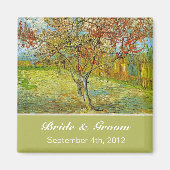 Vintage, blumengeschmückte Hochzeit. Magnet (Vorne)