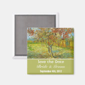 Vintage, blumengeschmückte Hochzeit. Magnet (Vorderseite/Rückseite)