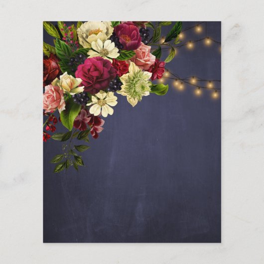 Vintage, blumengeschmückte Hochzeitseinladung (Rückseite)