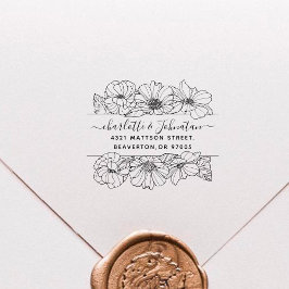 Vintage blumengeschmückte Hochzeitsfeier Rücksende Permastempel