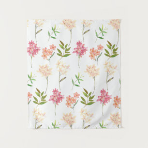 Vintage blumengeschmückte Hütte Traditionelle Blum Wandteppich