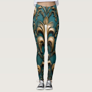 Vintage blumengeschmückte Leggings