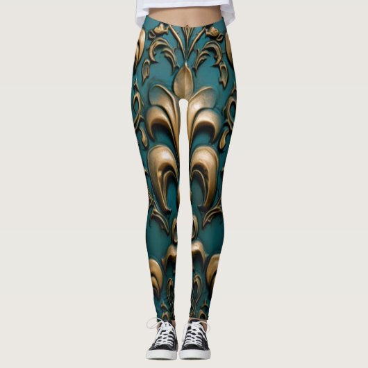 Vintage blumengeschmückte Leggings (Vorderseite)