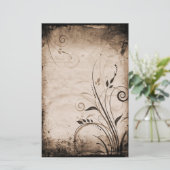 Vintage Blumengeschosse Briefpapier (Stehend Vorderseite)