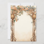 Vintage blumengeschwächte islamische Lampenhochzei Einladung (Rückseite)