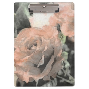 vintage Blumengestaltung Hintergrund mit hellrosa Klemmbrett
