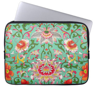 Vintage Blumengestaltung im Stil von William Morri Laptopschutzhülle