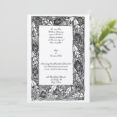 Vintage Blumengestelle und Folias Jugendstil Einladung (Stehend Vorderseite)