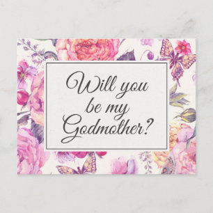 Vintage Blumengodmutterkarte Postkarte