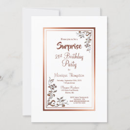 Vintage Blumengoldbrände Überraschung am 21. Gebur Einladung