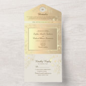 Vintage Blumengoldhochzeit All In One Einladung (Innen Boden)