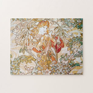 Vintage-Blumengöttin Puzzle