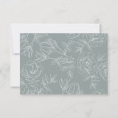 Vintage Blumengrau Moderne Hochzeit RSVP Karte (Rückseite)