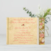Vintage BlumengrenzBrautparty-Einladung Einladung (Stehend Vorderseite)