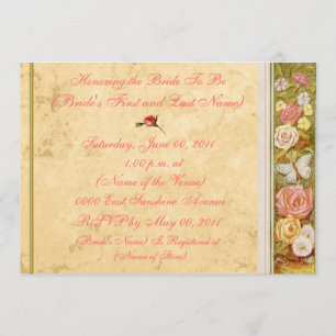 Vintage BlumengrenzBrautparty-Einladung Einladung