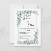 Vintage Blumengrenze, Einladung zur Hochzeit (Vorderseite)